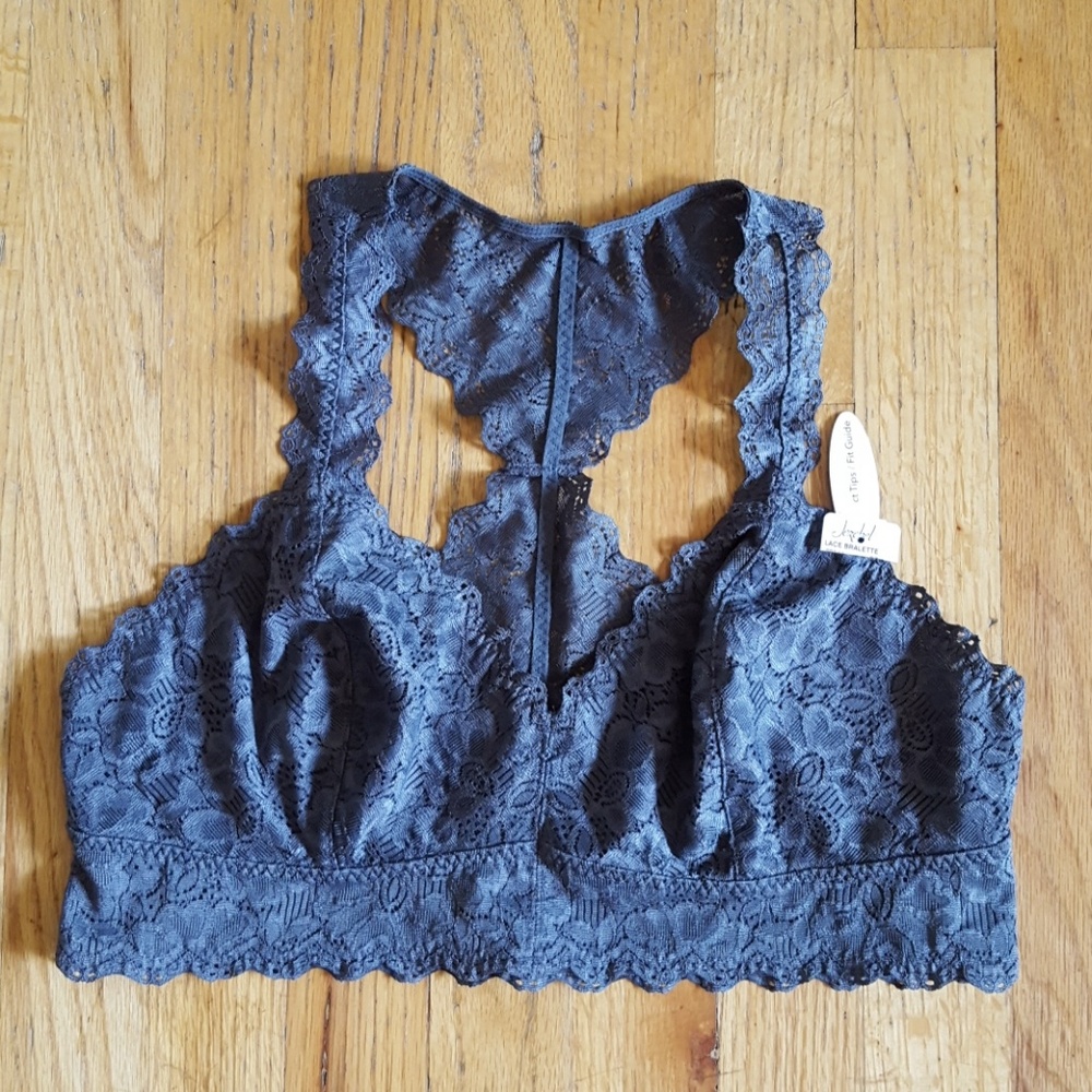 Jezebal Gray Lace Bralette - Large - Picture 3 of 8